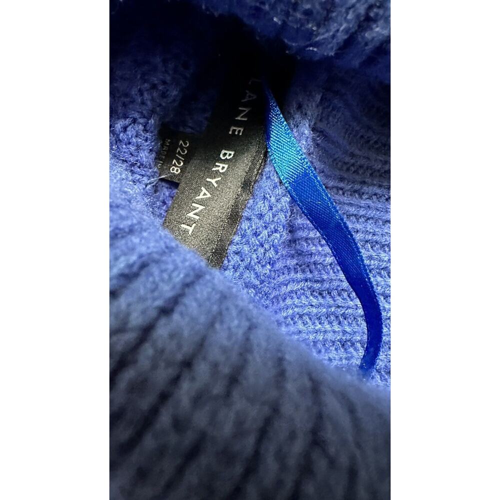 LANE BRYANT SIDE BUTTON SWEATER PONCHO High neck BLUE SIZE 22/28 - Picture 4 of 4